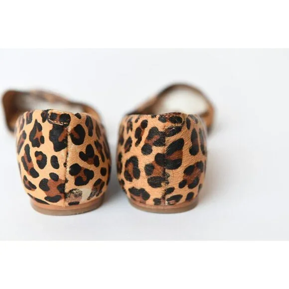 J. Crew Zoe D’Orsay Flats Sz 8 Calf Hair Leopard Print Pointed Toe Flat - Picture 11 of 16